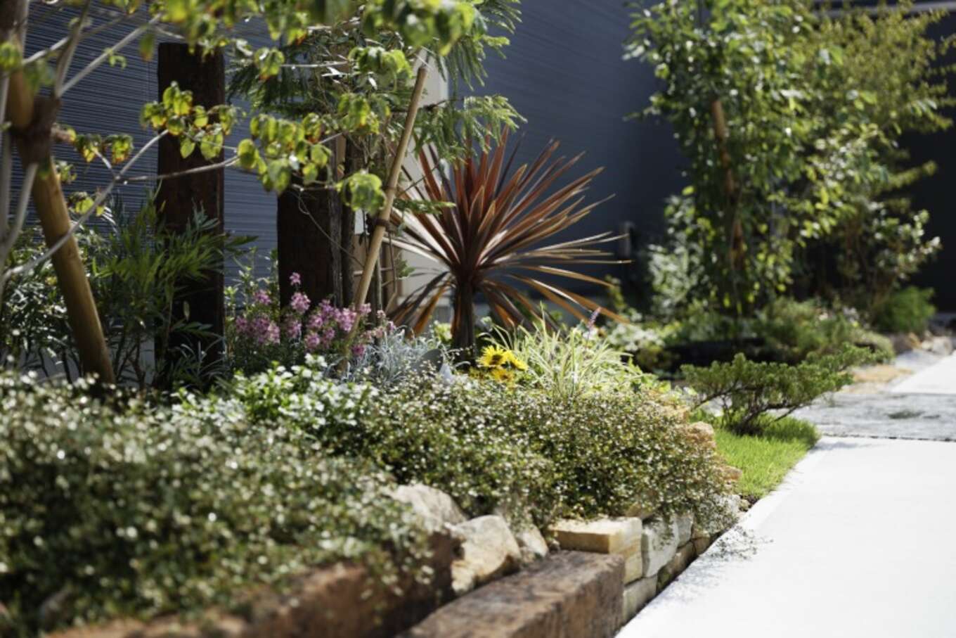 美しい玄関周りの植栽