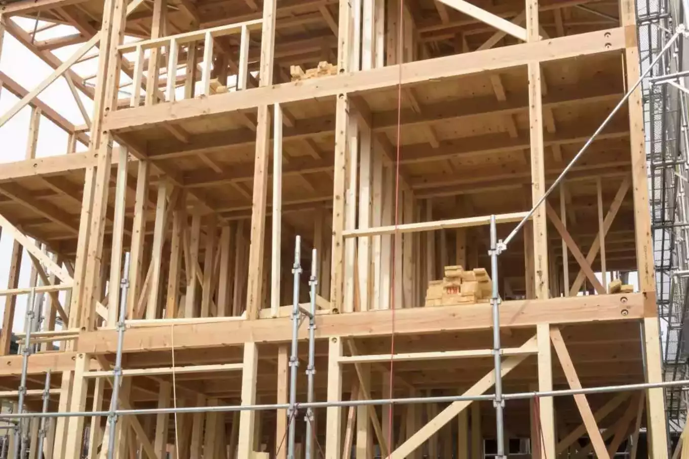 木造新築住宅の建設現場イメージ