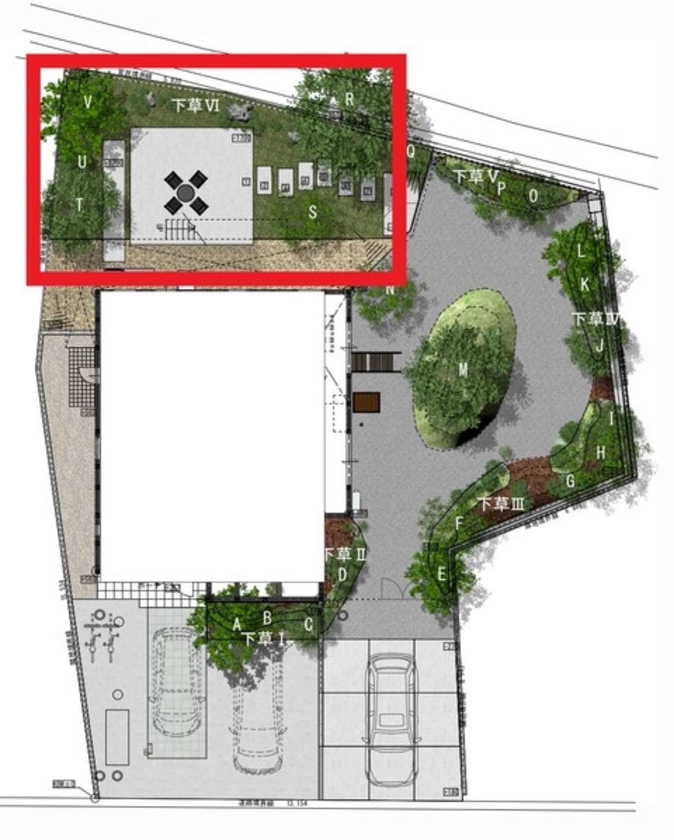 岡崎市のY邸、お庭の設計図