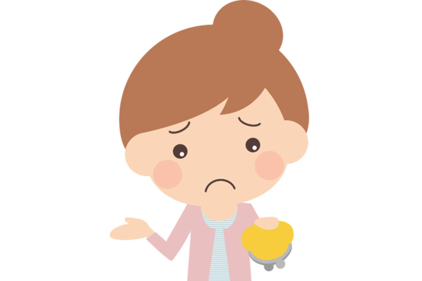 お金がない女性の絵