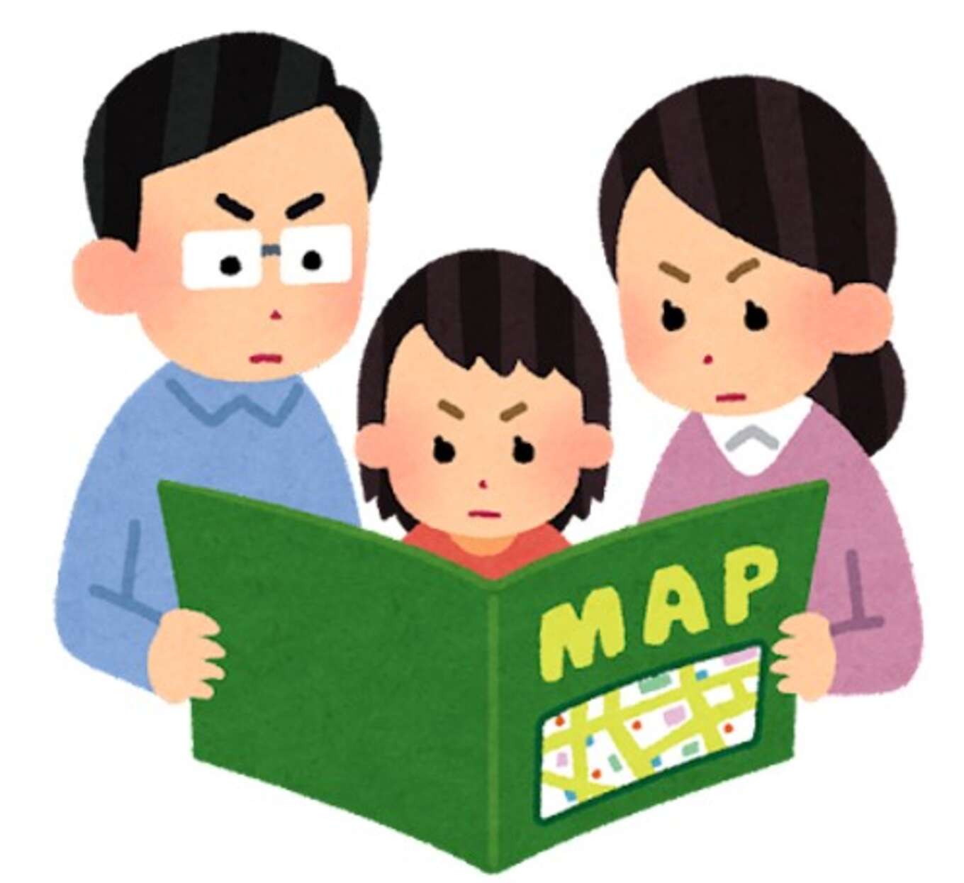 MAPを確認する家族