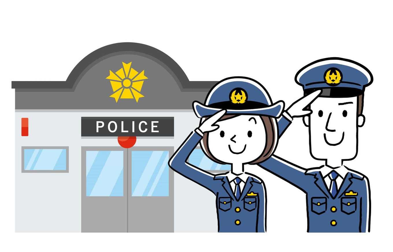 交番に勤務する男性警察官と女性警察官