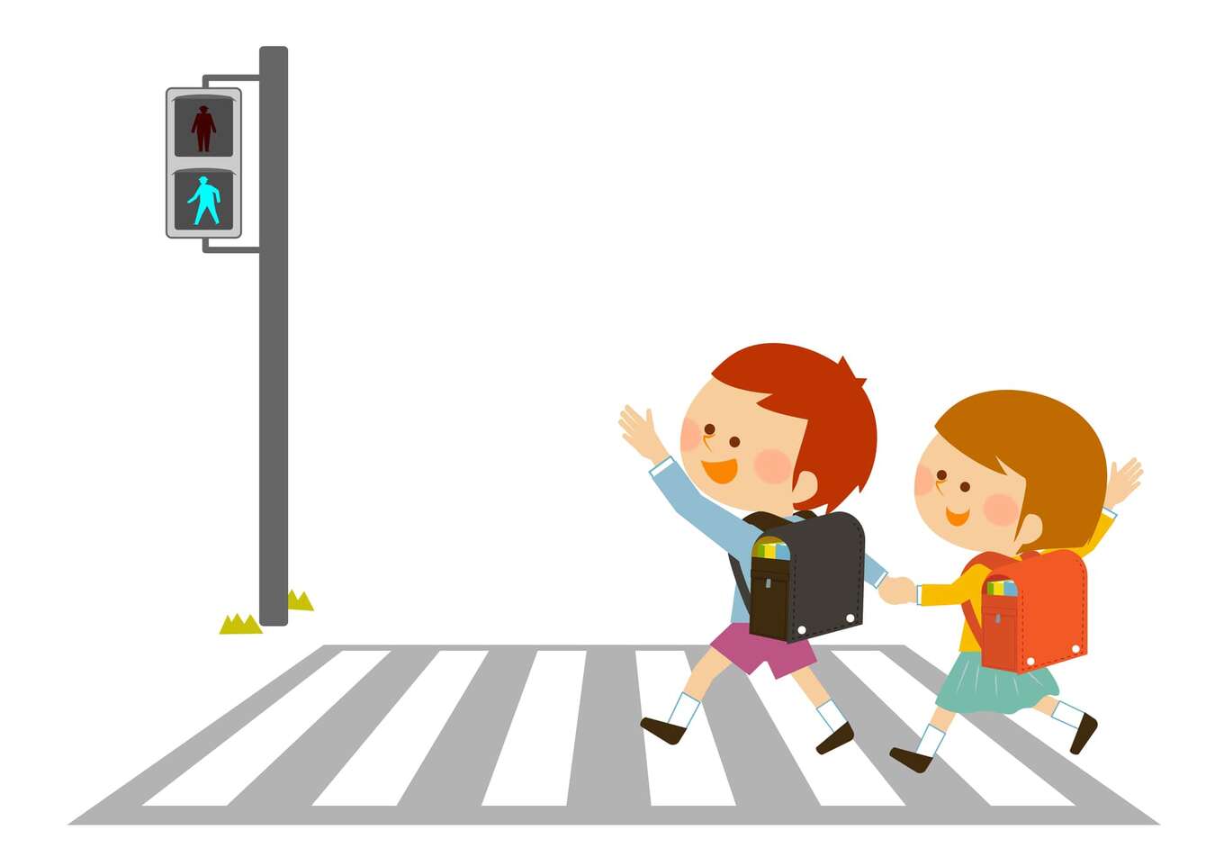 交通安全 横断歩道をわたる子供