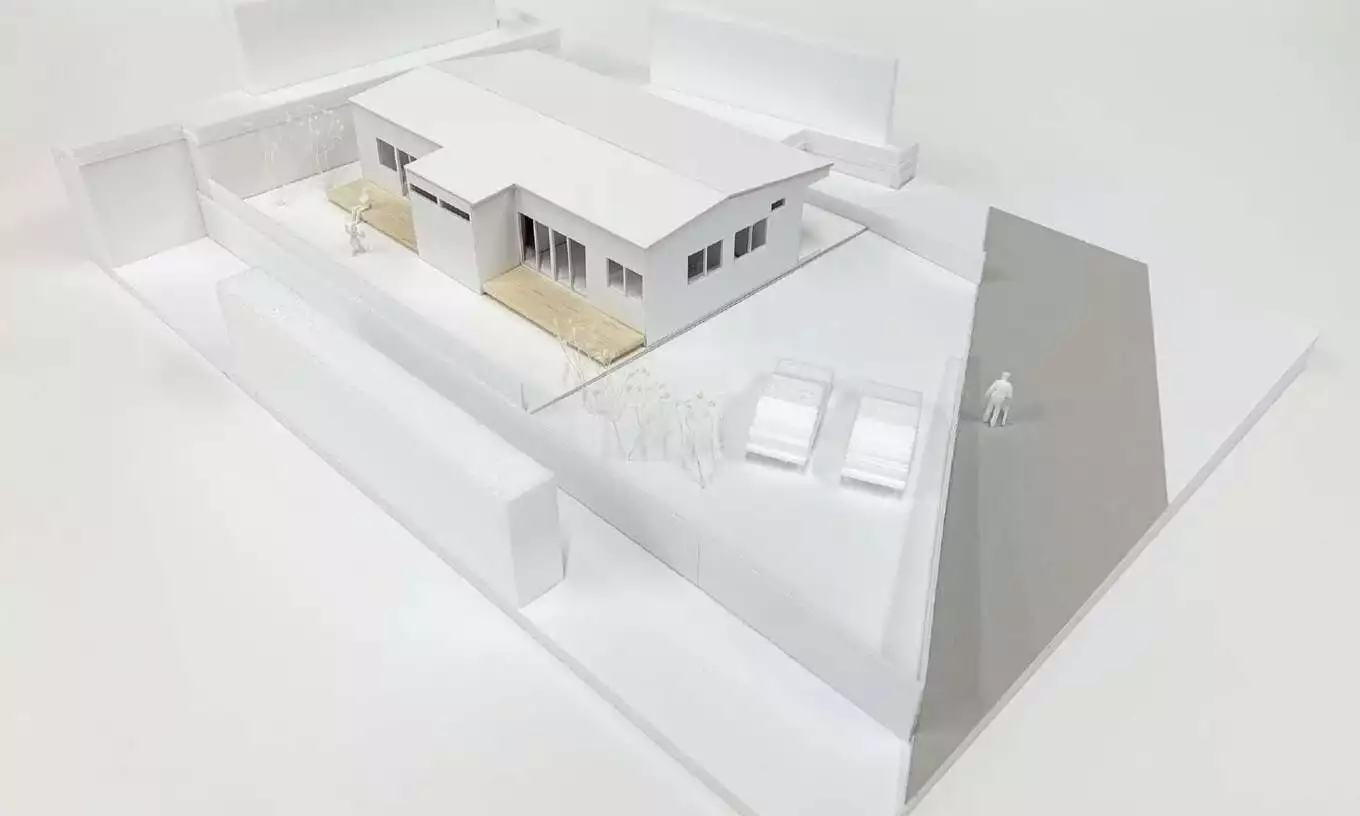 二世帯平屋の模型