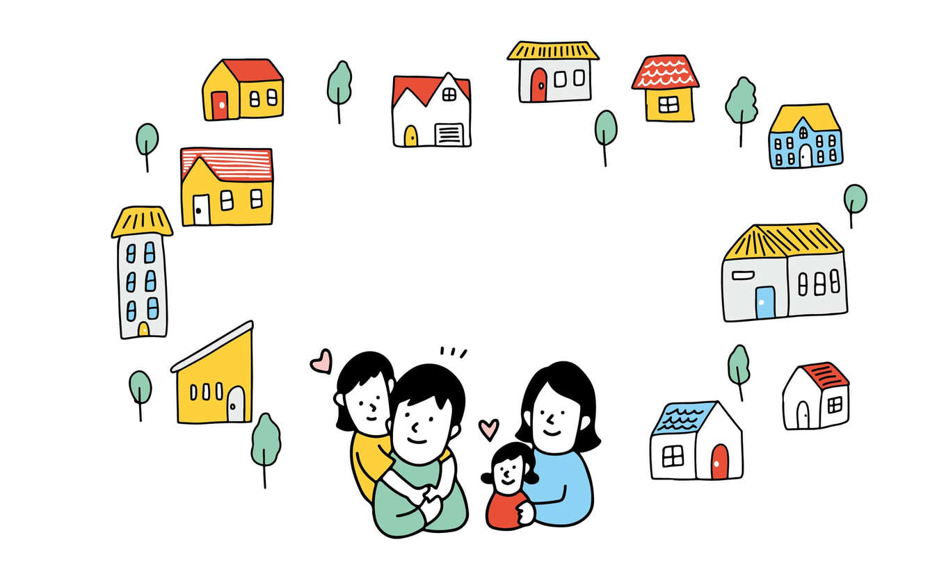住宅・引越しを検討する四人家族