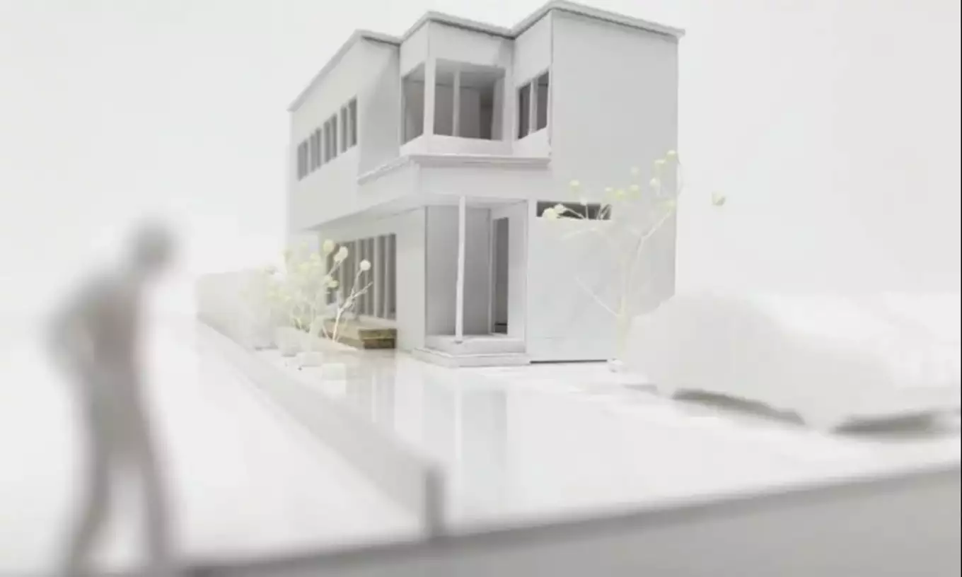 二階建ての家の模型
