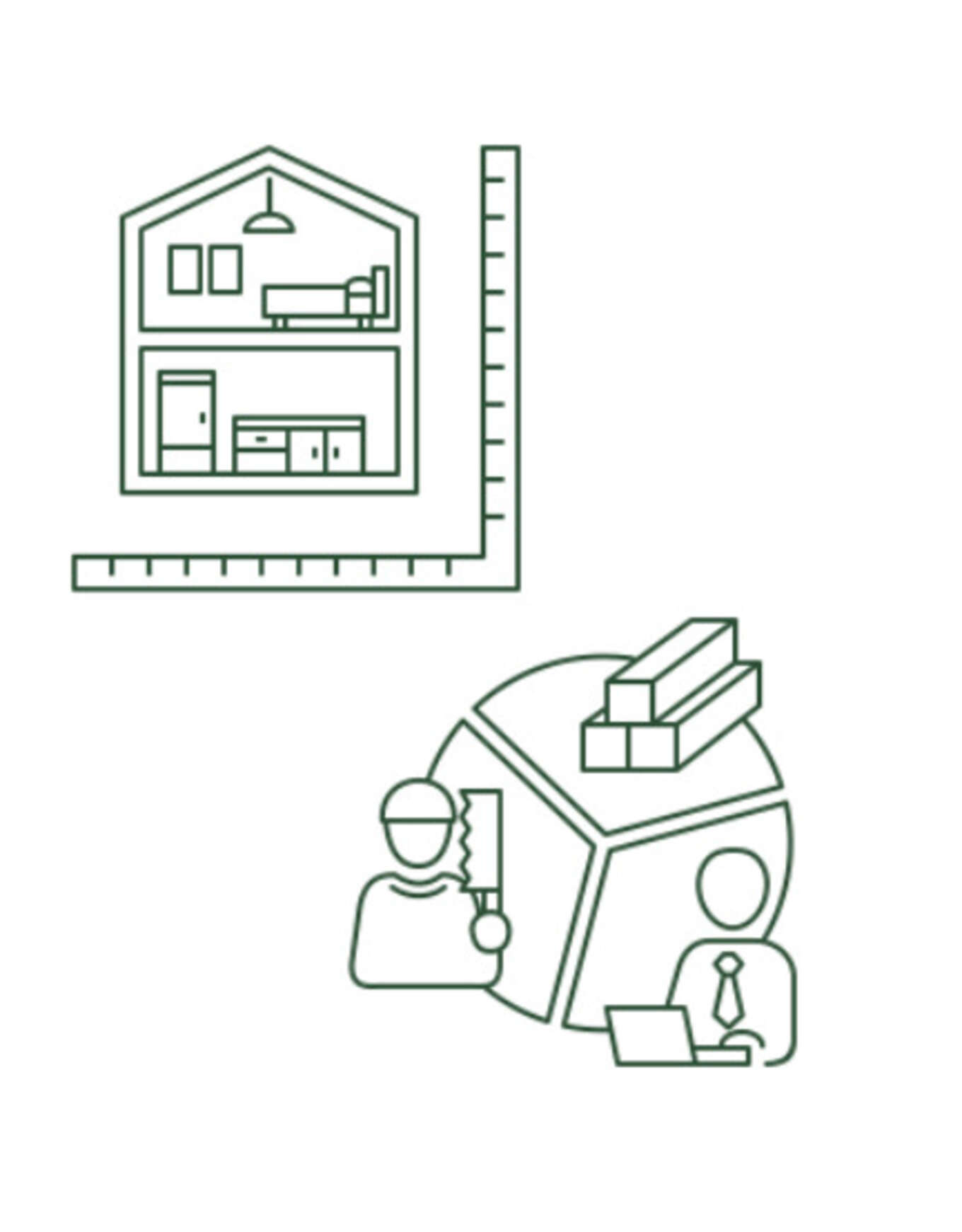 家と工事のイラスト
