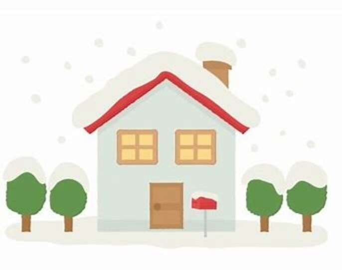 屋根に雪が積もった家のイラスト
