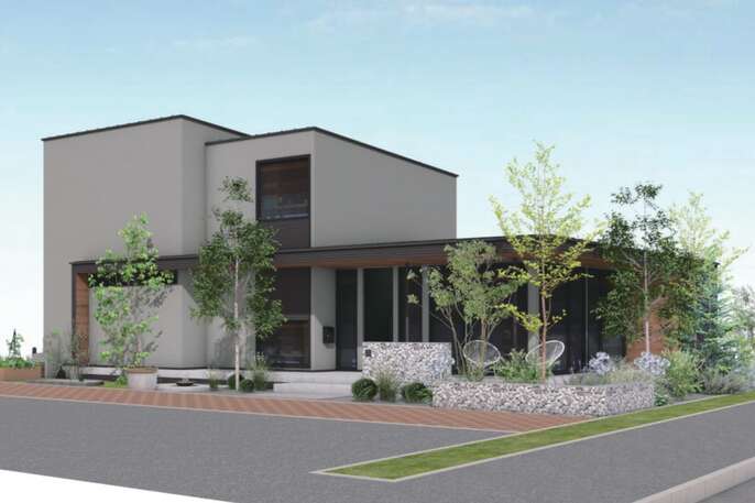 R+house木更津住宅公園モデル外観図